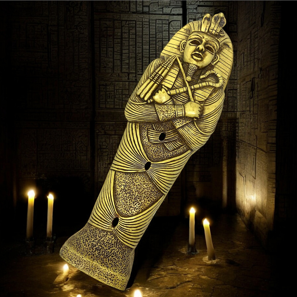 Vintage Egyptian King Tut Sarcophagus + Mummy Resin Lidded Trinket Box Decor